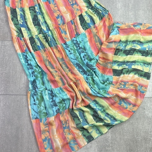 🔆O’NEILL🔆 JENNIFER MAXI DRESS vacation adjustable floral Hawaiian Maxi - Picture 6 of 16